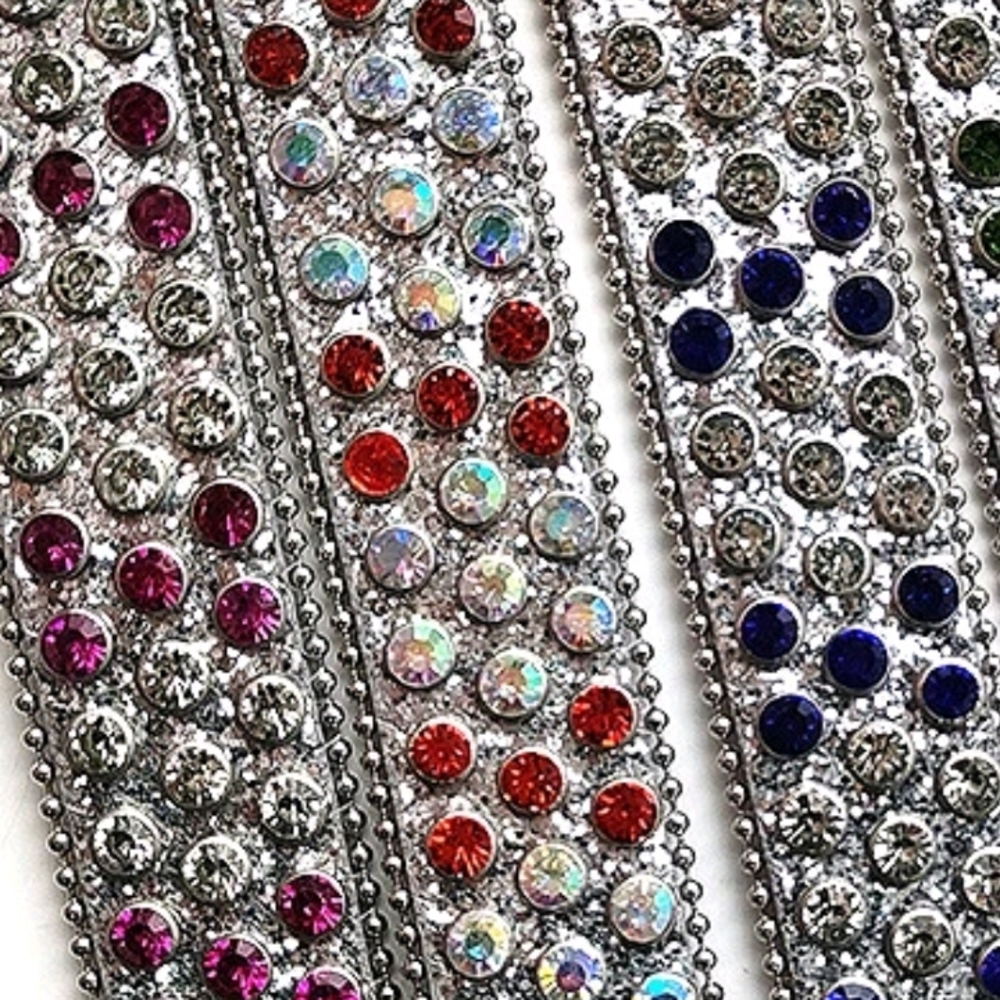 Elegant Silver and Red Rhinestone Belt - Picture 3 of 3